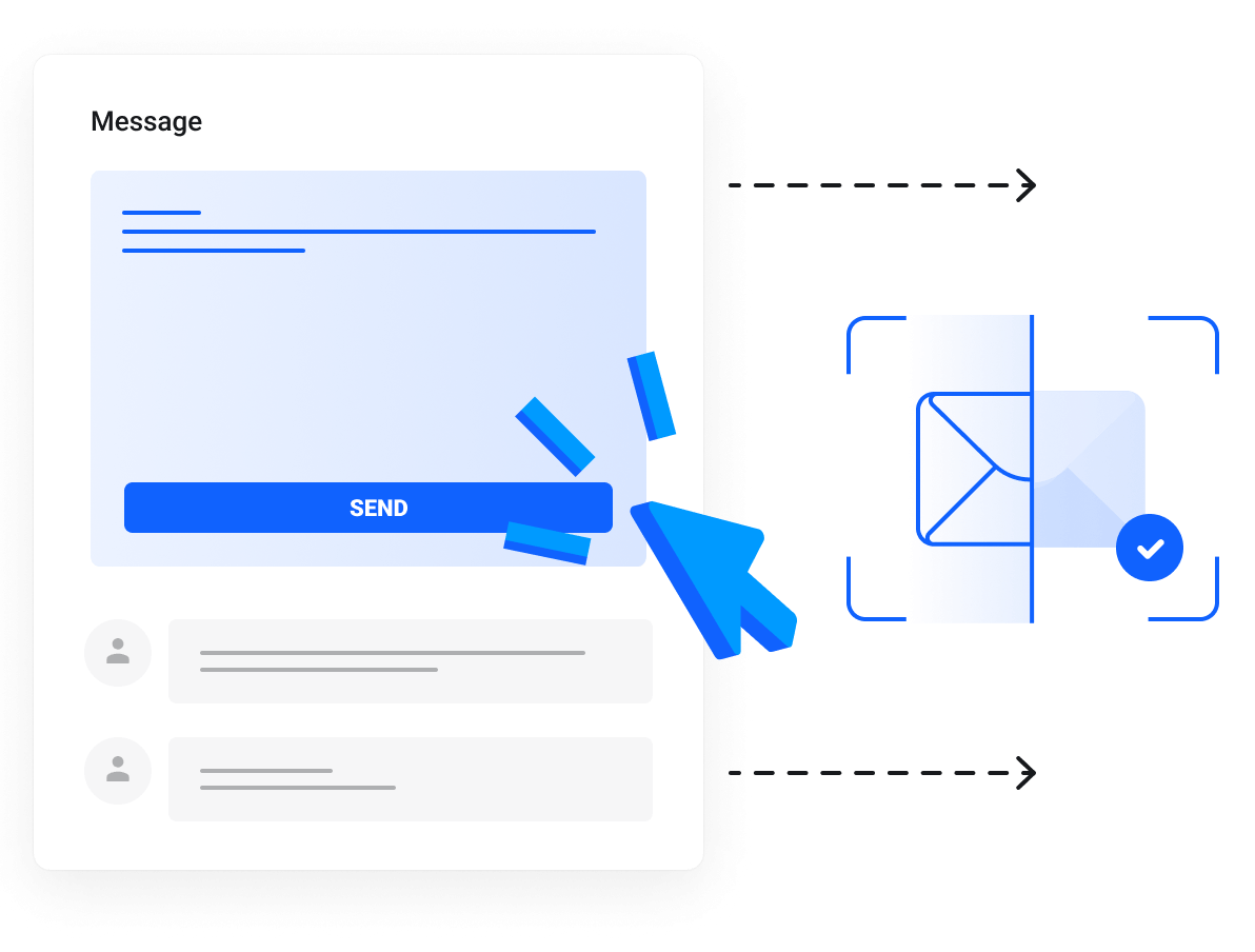 Default style key features list with custom graphic